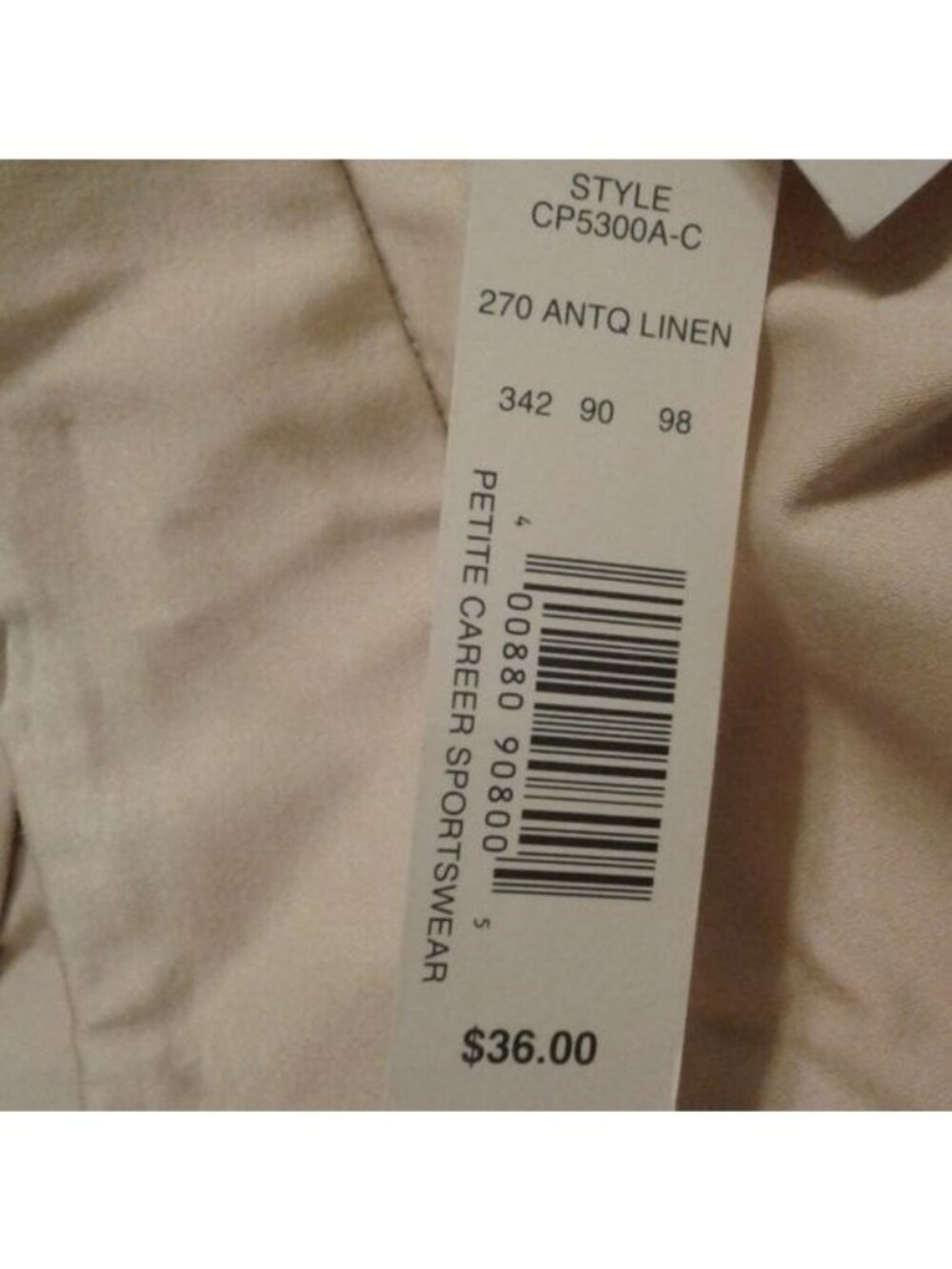 Croft & Barrow Size 16P Womens Khaki Capri Pants Petite Stretch New With Tags - Picture 8 of 8
